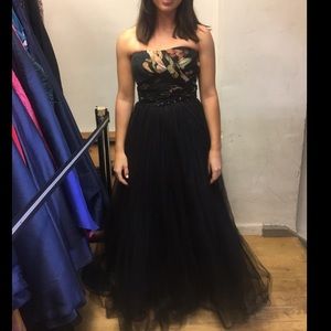 Notte by Marchesa Black Tulle Ball Gown